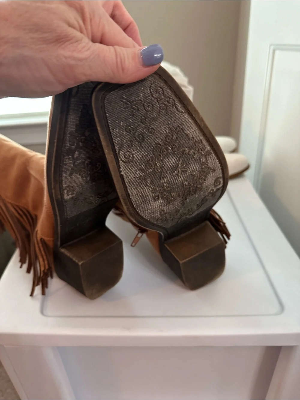 Wonderly Fringe Over-the-Knee Boots - Brown